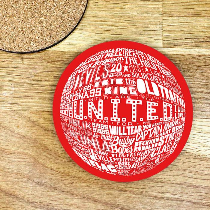 Round Man United Red Coaster