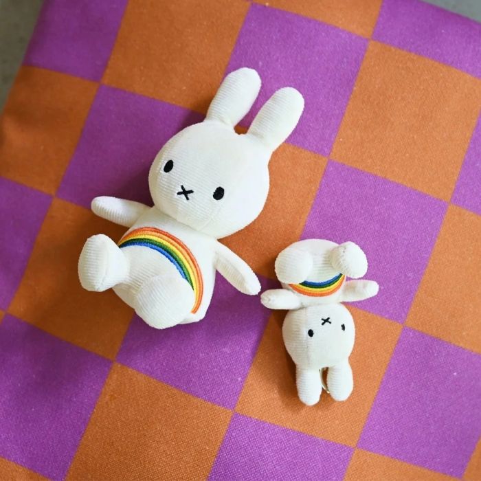 Bon Ton Toys X Miffy Corduroy Keyring - Rainbow White