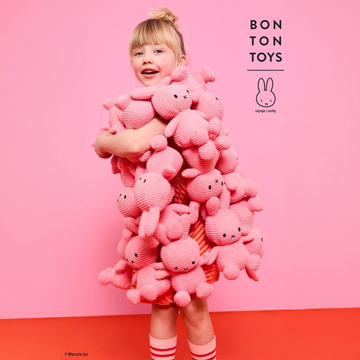 Bon Ton Toys x Miffy Corduroy Soft Toy - Bubblegum Pink