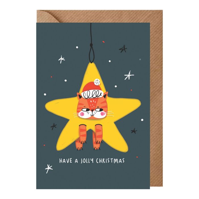 Jolly Cat Christmas Card
