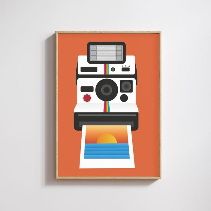 Orange Polaroid Camera Print