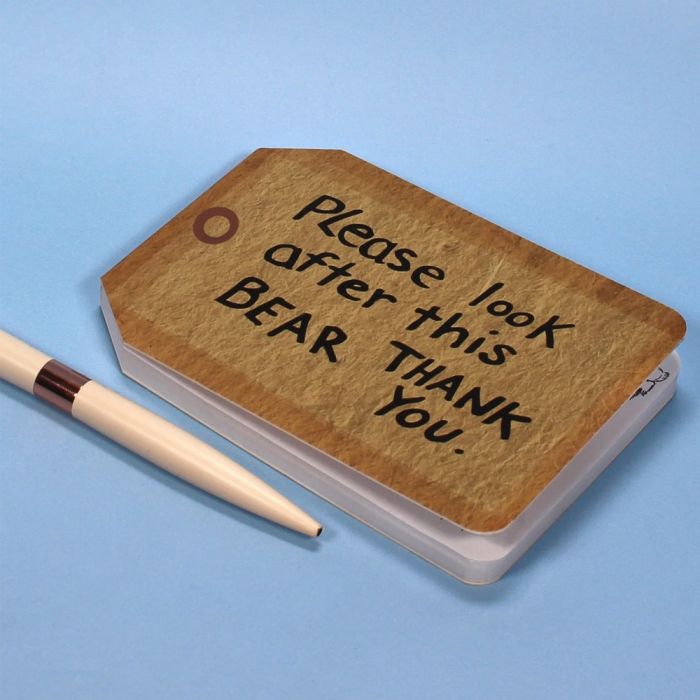 Half Moon Bay Paddington Bear Tag Shaped Mini Notebook