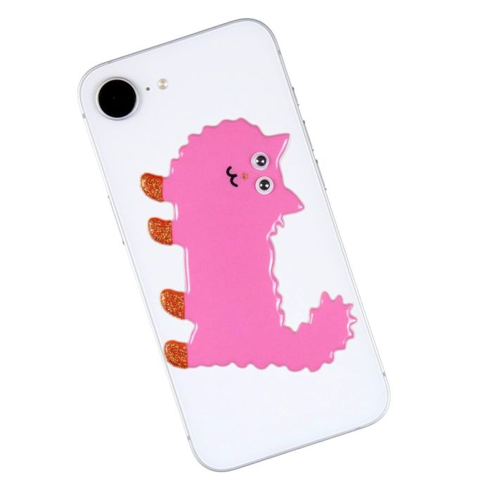 Greeting Life Puffy Toy Sticker - Pink Cat Red Socks