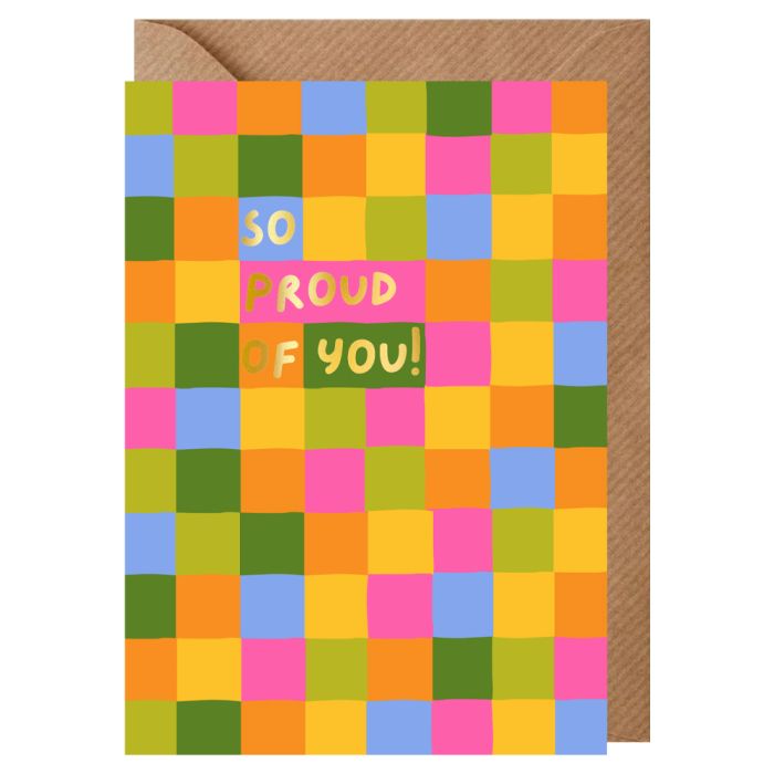 Colour Patchwork So Proud of You Card