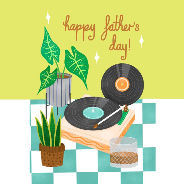 Record Player Father's Day Card