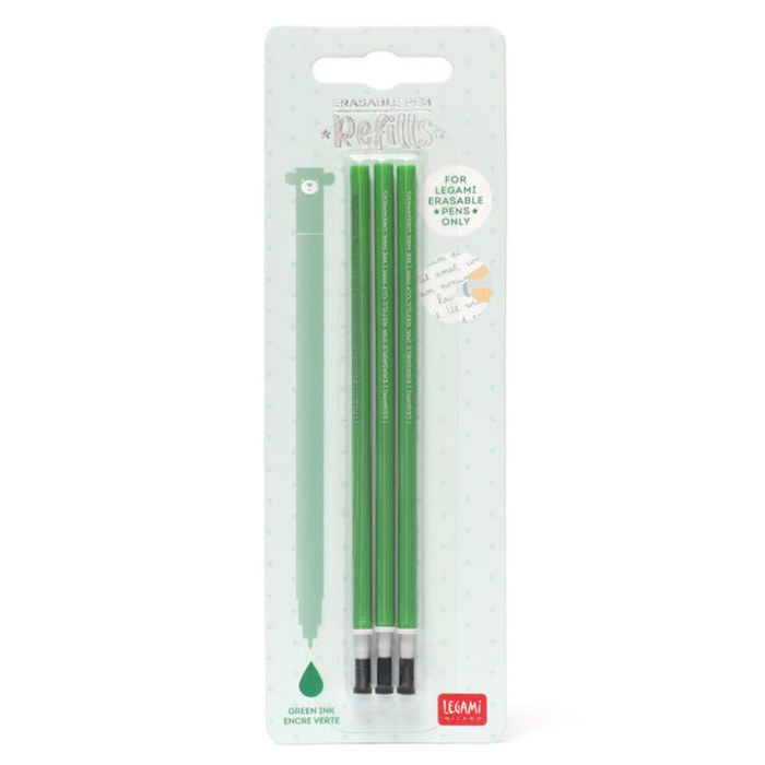 Legami Erasable Pen Refills - Green