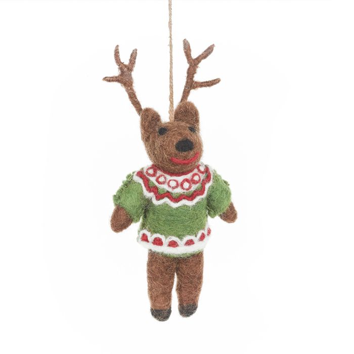 Felt So Good Retro Jumper Reindeer Decoration