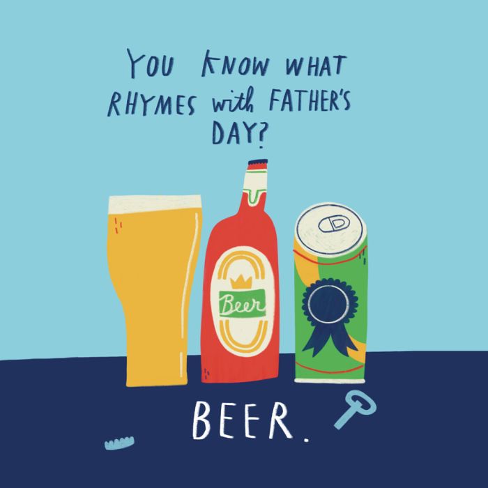 Rhymes With Beer Father's Day Card