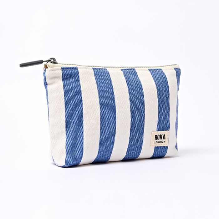 ROKA Maida Vale Makeup Bag - Denim Stripe