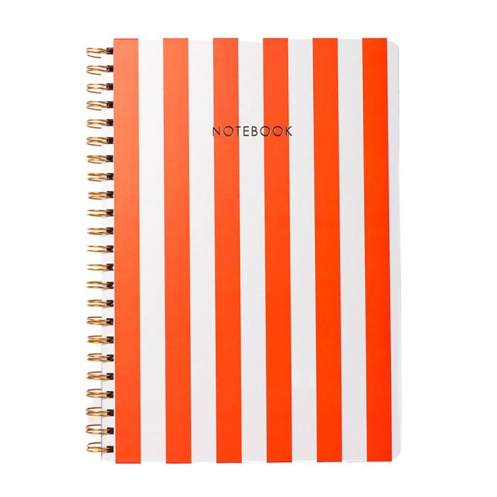 Red Breton Stripes A4 Spiral Notebook
