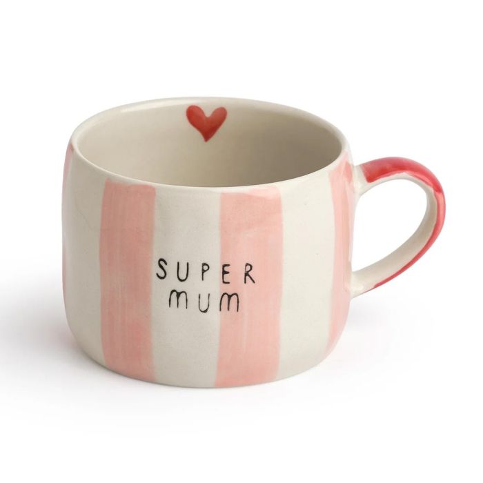 Belly Button Stripe Mug - Super Mum