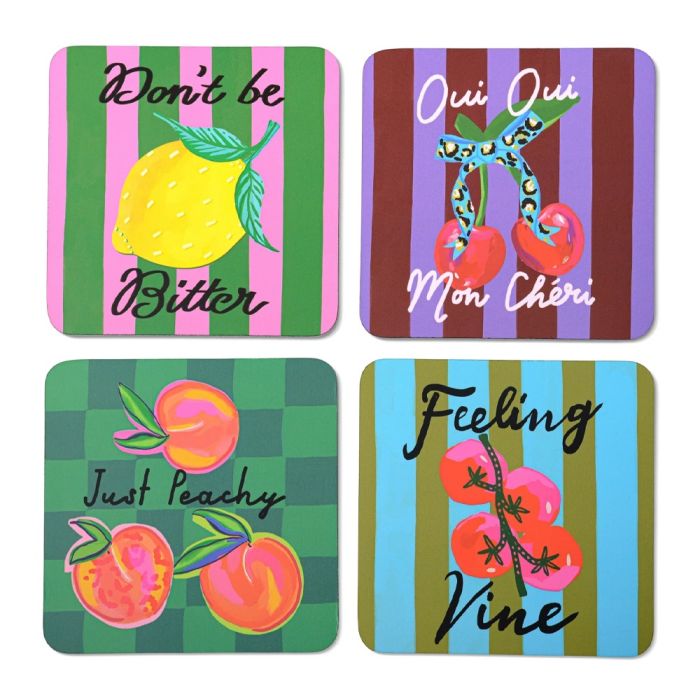 HiJinx Set of 4 Coasters - The Fruity