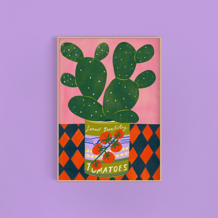 Cactus in a Tomatoes Tin A5 Print