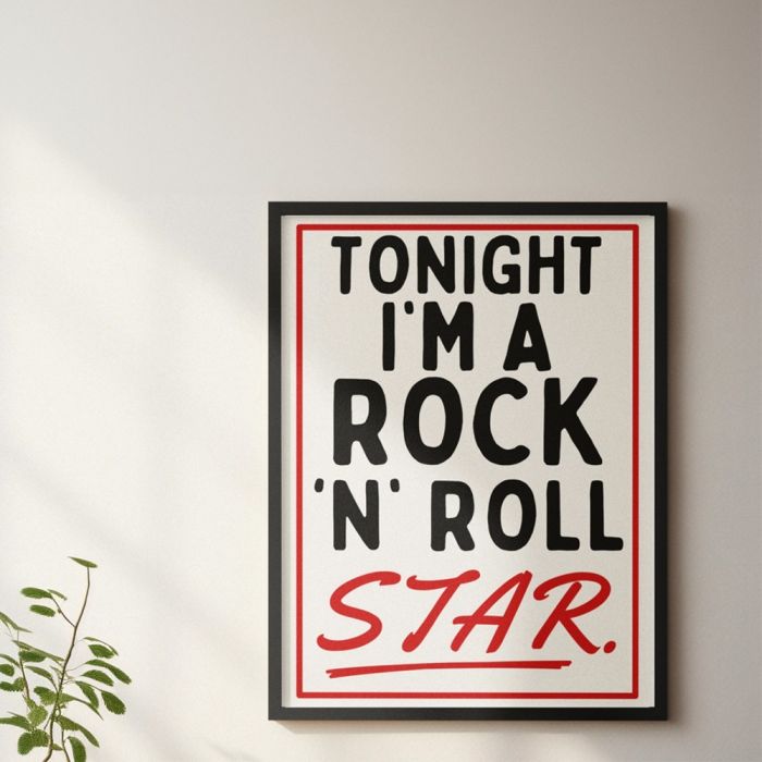Blue Iris Tonight I'm a Rock 'n' Roll Star A3 Print