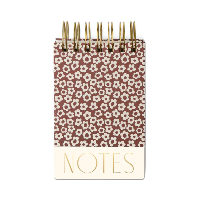 Twin Wire Notepad - Burgundy Floral
