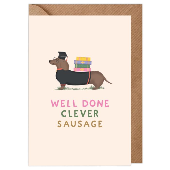 Well Done Clever Sausage Graduation Card
