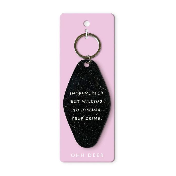 Willing To Discuss True Crime Retro Keyring