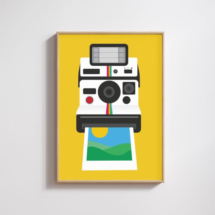 Yellow Polaroid Camera Print
