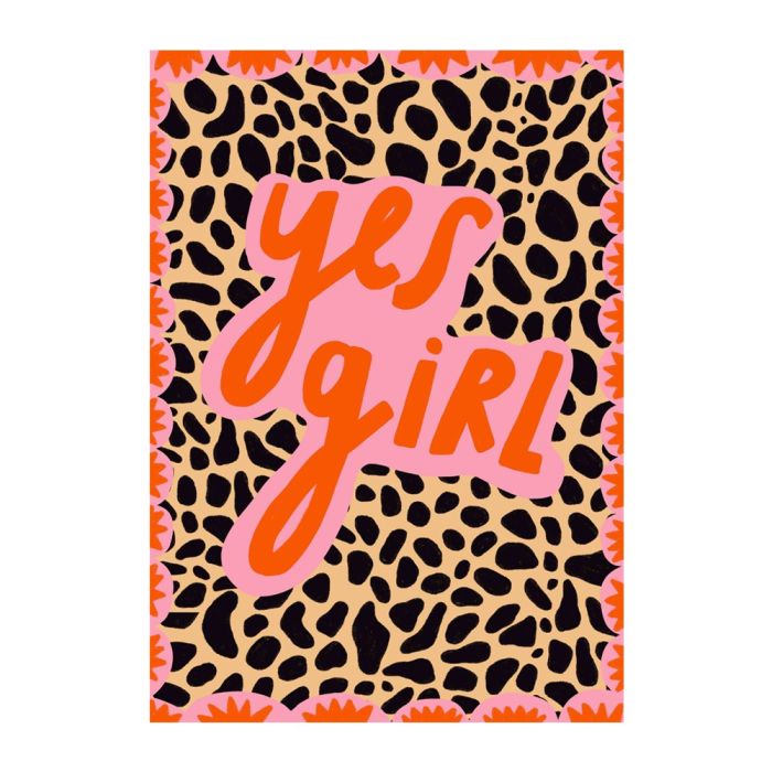 Yes Girl Leopard Print A5 Print