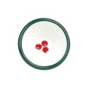 Red Enamel Christmas Snack Bowl Cranberries