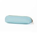 Light Blue Grid Vegan Leather Pencil Case