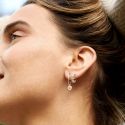 Estella Bartlett Silver Wildflower Daisy Chain Hoop Earrings