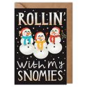 Rollin With My Snowmies Christmas Card