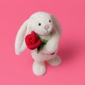 Jellycat Bashful Cream Bunny with Rose