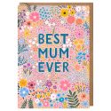Floral Pink Best Mum Ever Mother's Day Card