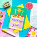 Birthday Girl Pink Cake Birthday Card
