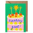 Birthday Girl Pink Cake Birthday Card