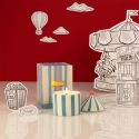 Zesty Lemons Carnival Blue Stripe Candle Activated Charcoal & Matcha - Acrobat