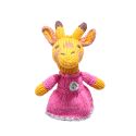 ChunkiChilli Giraffe Pink Dress Knitted Finger Puppet
