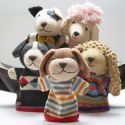 ChunkiChilli Caramel Dog Stripes Hand Puppet