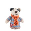 ChunkiChilli Spot Dog Orange Scarf Knitted Finger Puppet