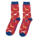 Mr Heron Daschunds Oxblood Socks