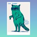 David Shrigley Raccoon A5 Postcard Print