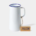Falcon Enamelware 3 Pint Jug - White with Blue rim