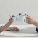 Falcon Enamelware Mug 350ml - White with Blue Rim