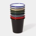 Falcon Enamelware Tumbler 310ml - White with Blue rim