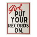 Blue Iris Girl Put Your Records On A4 Print
