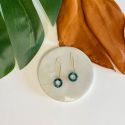 Aloë X Utility 24K Gold Plated Bottle Green Oval Hoop Earrings