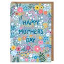 Floral Blue Happy Mother's Day Card