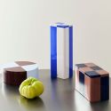 Hay Tin Container - Round,  Burgundy & Ice Blue
