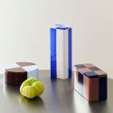 HAY Tin Container - Slim - Blue and Off-white