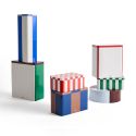 HAY Tin Container - Slim - Blue and Off-white