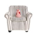 Helio Ferretti White Striped Cat Sofa Trinket Box