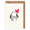 Love You Penguin Valentines Card