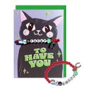 Jolly Awesome Friendship Bracelet Card - Lucky Black Cat