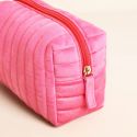 Lisa Angel Pink and Red Velvet Bow Makeup Bag